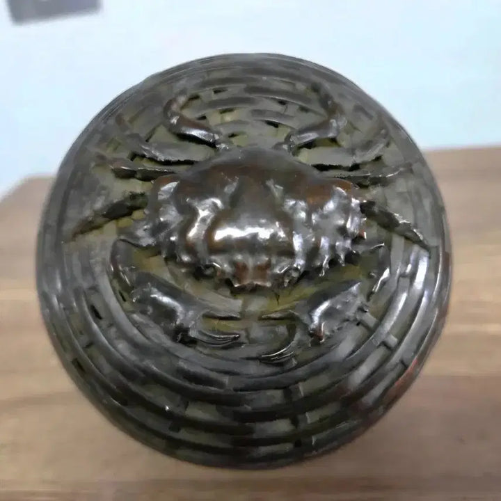 [BUNJANG] Antique Brass Box with Crab Motif / 꽃게 문양 동합