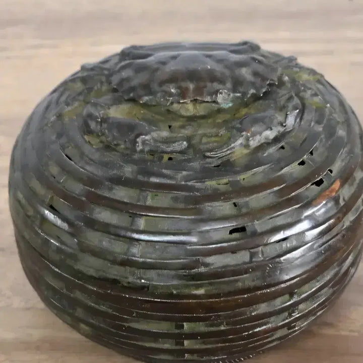 [BUNJANG] Brass Container with Crab Motif / 꽃게 문양 동합