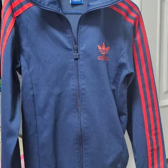 [BUNJANG] Adidas Navy/Red 3-Stripe Track Top / 아디다스 네이비/레드 삼선 트랙탑
