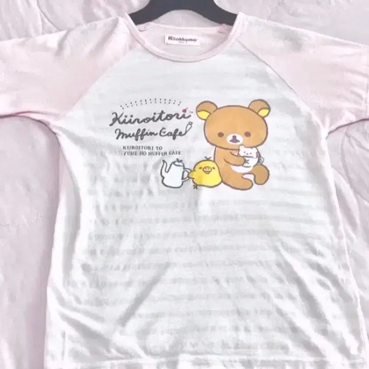 [BUNJANG] San-X Rilakkuma "Pretty Girl" Short-Sleeve T-Shirt / San-X 산엑스 리락쿠마 진리빈티지 stc 미소녀 반팔티셔츠 방꾸