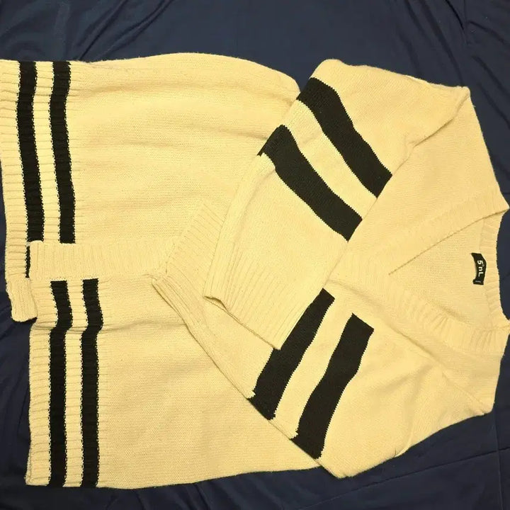 [BUNJANG] 5nl Big Logo Stripe Cardigan Jacket / 5nl n 빅로고 스트라이프 가디건 자켓