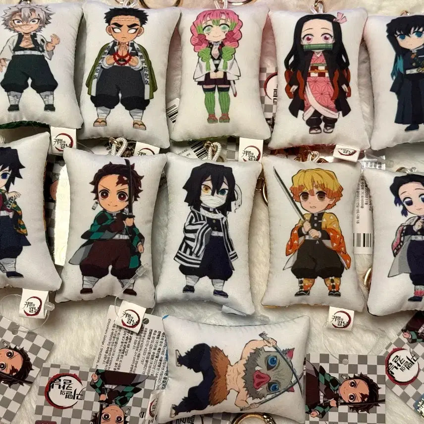 [BUNJANG] Demon Slayer Character Cushion Keychain Set (11 Types) / (풀세트)귀멸의 칼날 캐릭터 쿠션 키링 11종