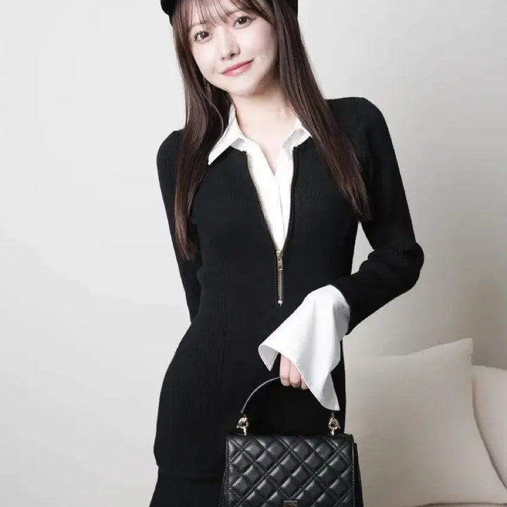 [BUNJANG] Lip Service Zip-up One-Piece Dress / 립서비스 스나계 집업 원피스