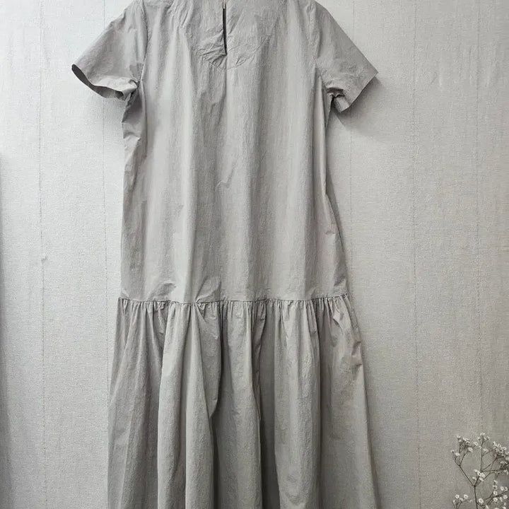 [BUNJANG] Beige Ruffle Long Dress - Free Size / 바스락 프릴 롱원피스 ~77