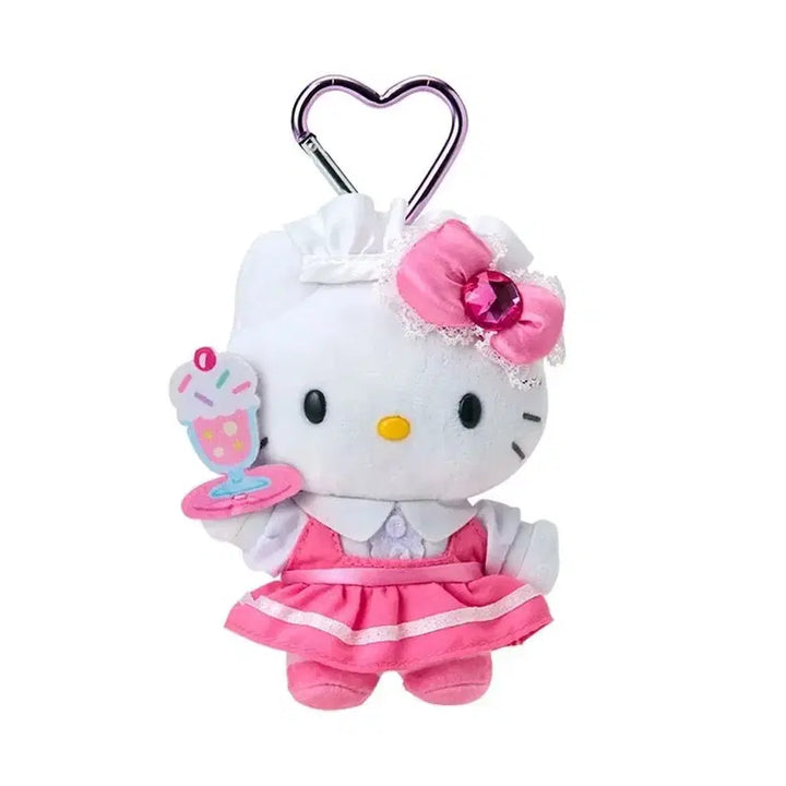 [BUNJANG] Hello Kitty Frill Kitty Parfait Maid Pink Carabiner Keychain / 헬로키티 프릴시리즈 파르페 메이드 핑크 카라비너 키링