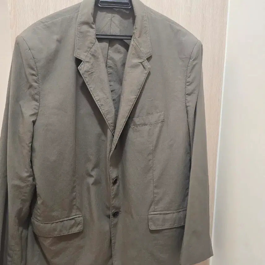 [BUNJANG] Lemaire Soft Single Blazer Grey/Olive Cotton L / 르메르 소프트 싱글 블레이저 L