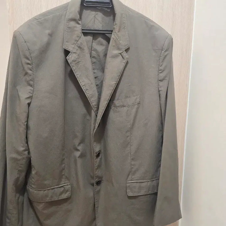 [BUNJANG] Lemaire Soft Single Blazer Grey/Olive Cotton L / 르메르 소프트 싱글 블레이저 L