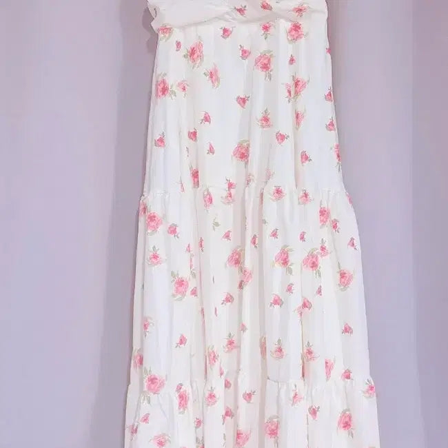 [BUNJANG] Flower Chiffon Long Dress / 플라워 쉬폰 롱 원피스