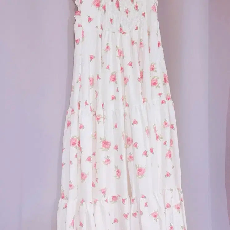 [BUNJANG] Flower Chiffon Long Dress / 플라워 쉬폰 롱 원피스