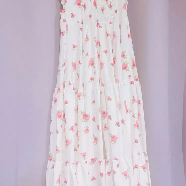 [BUNJANG] Flower Chiffon Long Dress / 플라워 쉬폰 롱 원피스