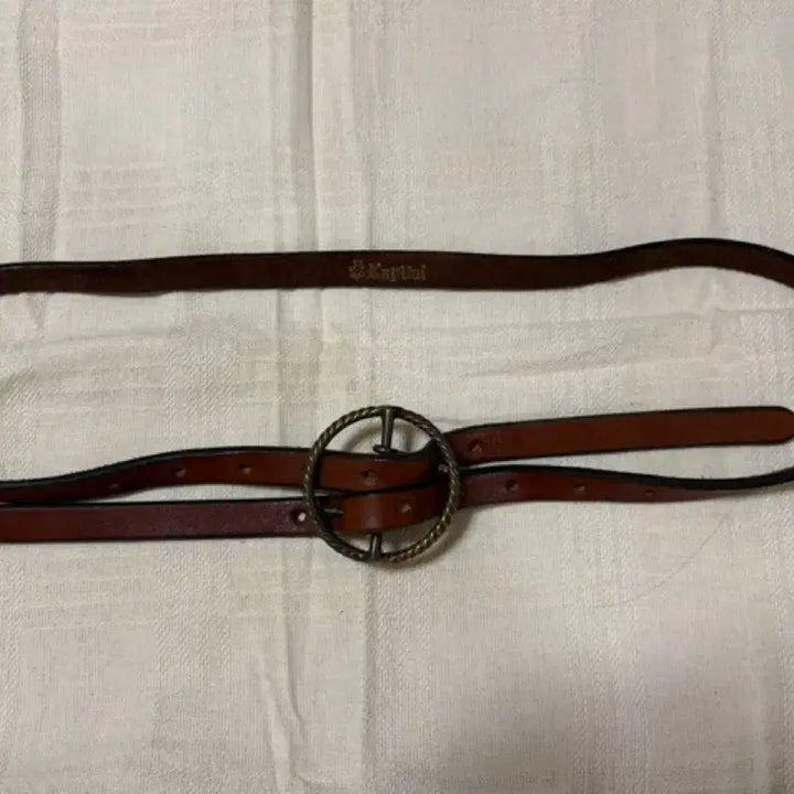 [BUNJANG] Kapital Brown Leather Belt Ring Buckle / 캐피탈 브라운 가죽 벨트 링버클