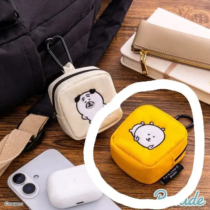 [BUNJANG] Nagano Character Nongdamgom Square Pouch with Keyring / 나가노 캐릭터 농담곰 사각 파우치 키링