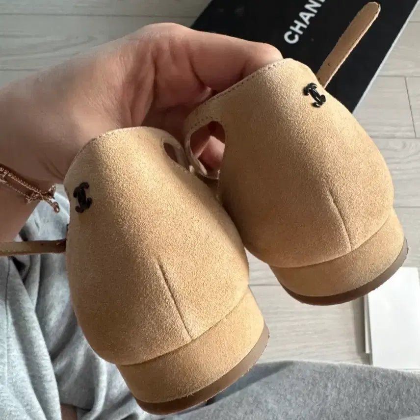 [BUNJANG] Chanel Strap Sandals Beige/Black / 샤넬스트랩