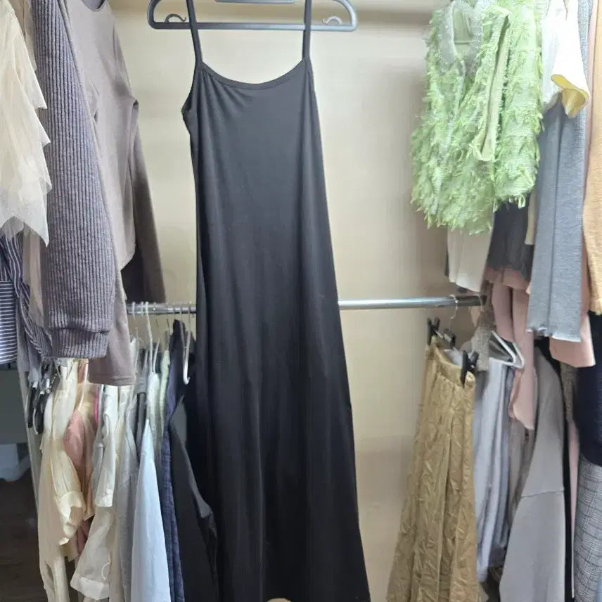 [BUNJANG] Black Long Slip Dress / (피팅)블랙 롱 슬립 원피스 FREE
