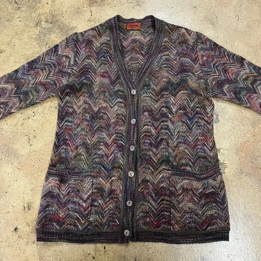 [BUNJANG] Missoni Zigzag Pattern Cardigan / [정품] 미쏘니 Missoni 지그재그 패턴 가디건