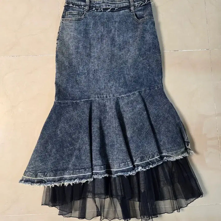 [BUNJANG] Objet Denim Mermaid Skirt / 오브제 데님 머메이드 스커트