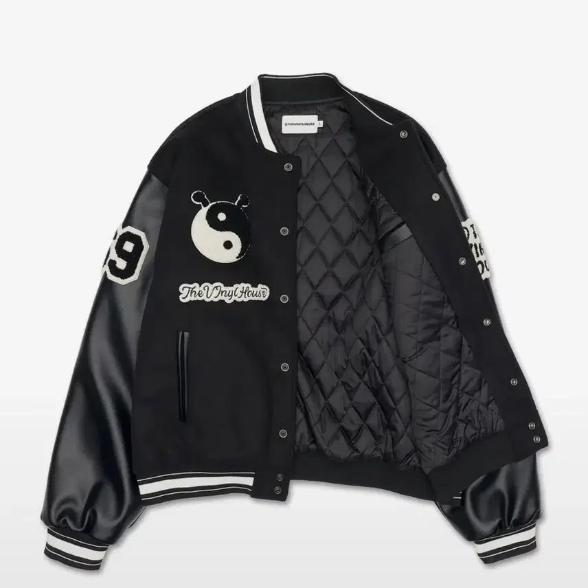 [BUNJANG] The Vinyl House Varsity Jacket Black L / 더바이닐하우스 바시티 자켓 블랙 L