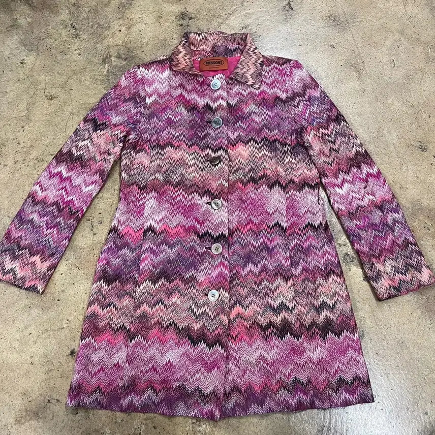 [BUNJANG] Missoni Pink Zigzag Pattern Jacket / [정품] 미쏘니 핑크 지그재그 패턴 자켓