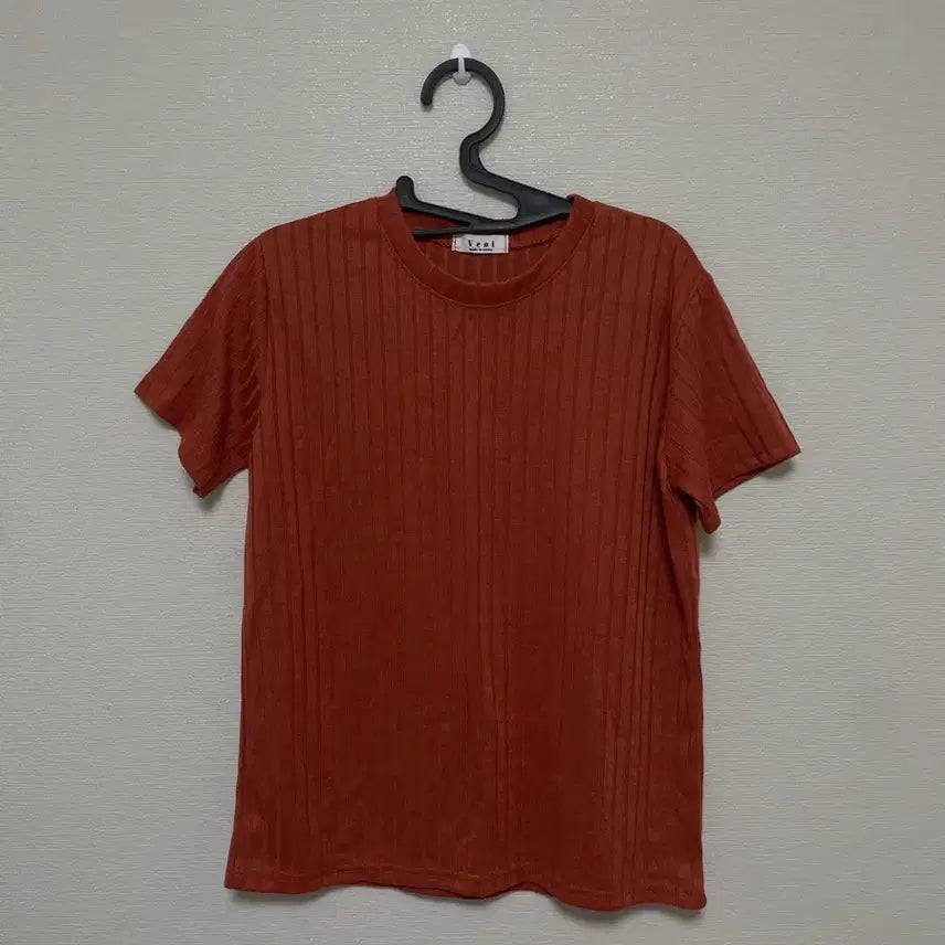 [BUNJANG] Red Short-Sleeve Knit Top / 다홍색 반팔 니트