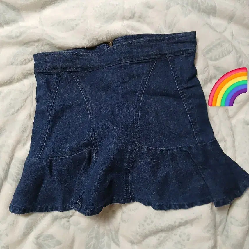 [BUNJANG] Gal Pleated Denim Mini Skirt / 갸루플리츠데님스커트