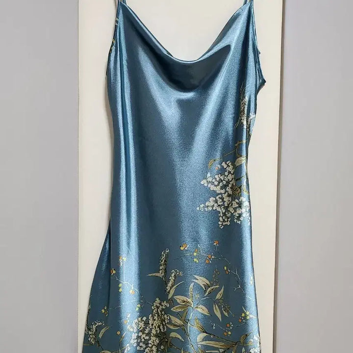[SOLD OUT] 블루 플라워 패턴 슬립 원피스