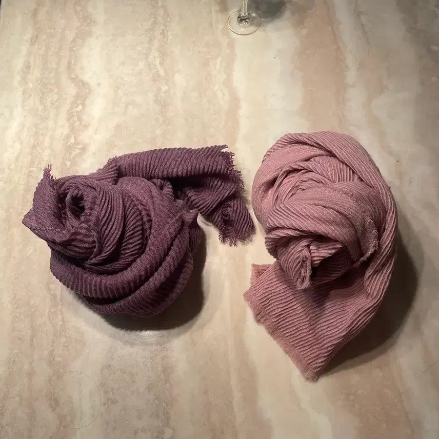 [BUNJANG] Pleated Shawl Scarf Muffler Set / 숄 주름 스카프 머플러 일괄 1.5