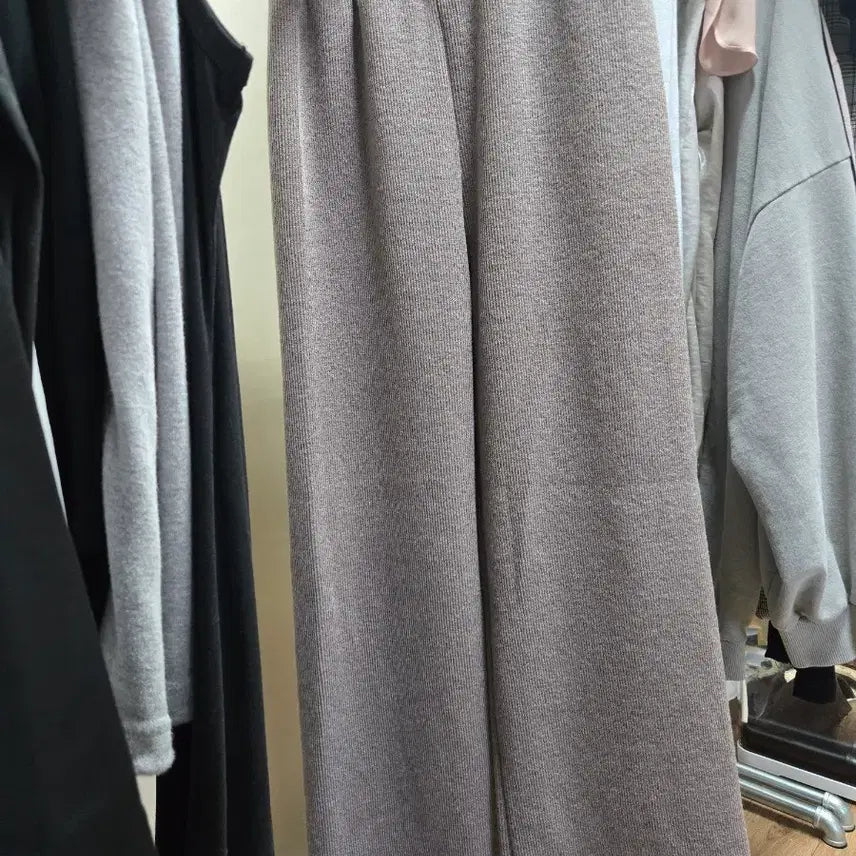 [BUNJANG] Knit Wide Pants Brown / (새거)니트 와이드 팬츠 브라운