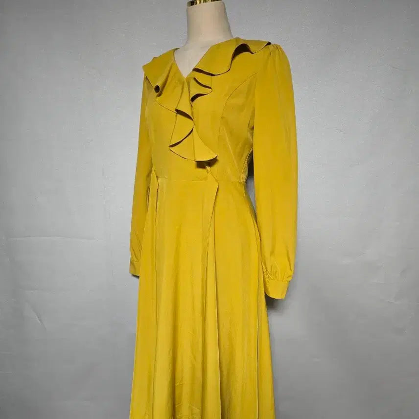 [BUNJANG] Chic Line Ruffle Long Dress / 시크라인 러플 롱원피스