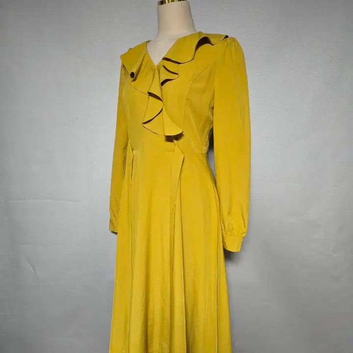 [BUNJANG] Chic Line Ruffle Long Dress / 시크라인 러플 롱원피스