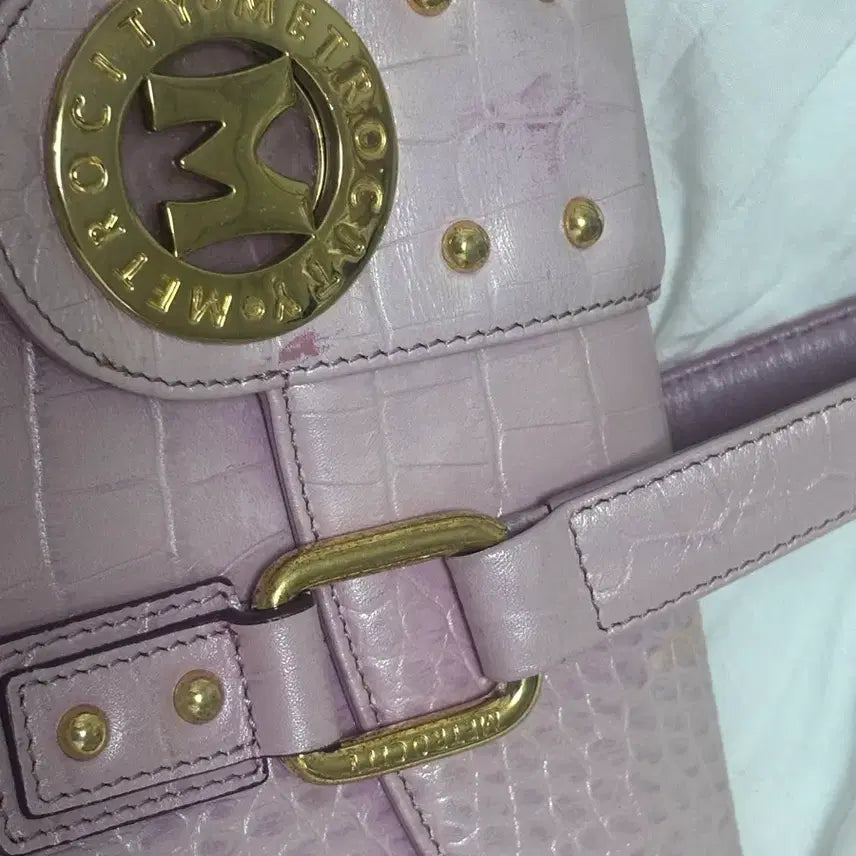 [BUNJANG] Metrociti Pink Leather Bag / 메트로시티 핑크 가죽 가방 갸루깔(15일까지만 판매)