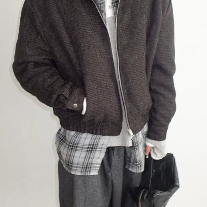 [BUNJANG] Newchiefchic Scotch Tweed Blouson Jumper / 뉴치프시크 scotch tweed blouson jumper