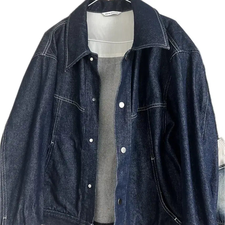 [BUNJANG] Them Wardrobe Key Piece Raw Denim Round Jacket / 밈더워드로브 키파스 로우 데님 라운드 자켓