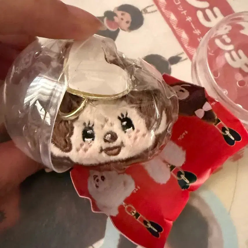[BUNJANG] Monchhichi Face Plush Keychain Charm / 새상품 몬치치 스마트폰 참 얼굴 페이스 봉제인형 키링 가챠 몬치치짱