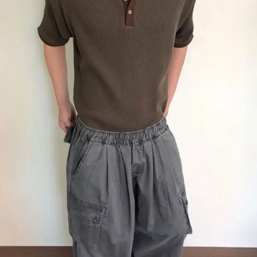 [BUNJANG] New Chief Chic Deck Henley Waffle Half T-shirt / 뉴치프시크 deck henley waffle half t-shirts