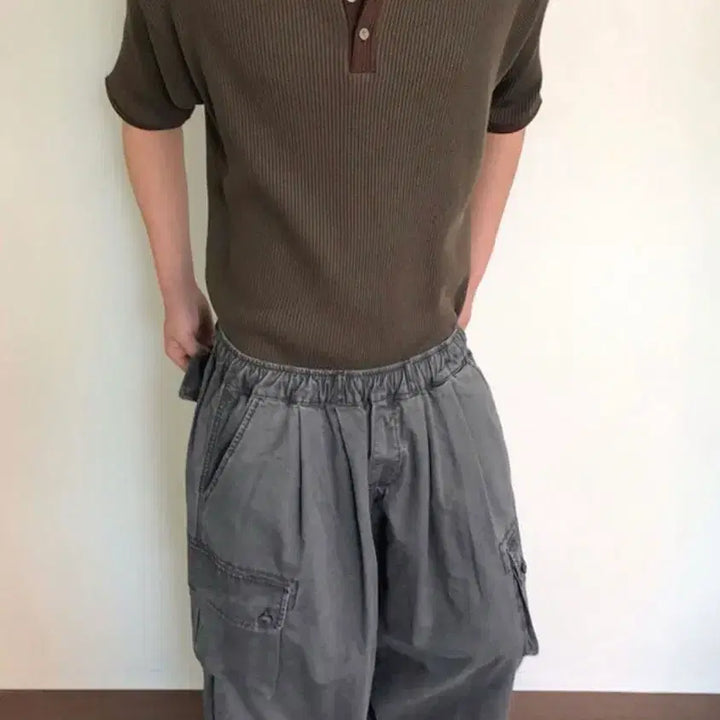 [BUNJANG] New Chief Chic Deck Henley Waffle Half T-shirt / 뉴치프시크 deck henley waffle half t-shirts
