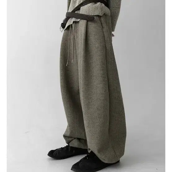[BUNJANG] Newchiefchic Herringbone Knit Wide Pants / 뉴치프시크 herringbone knit wide pants