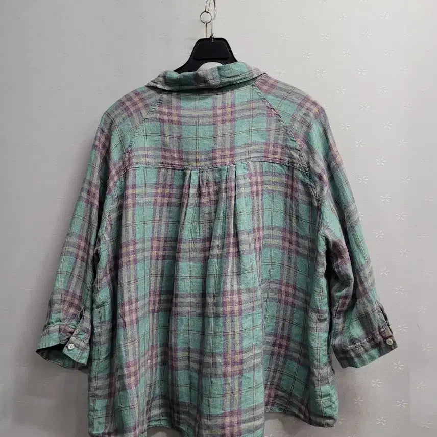 [BUNJANG] Checkered Flannel Shirt Green/Purple / 프리)체크 남방 셔츠 그린/보라