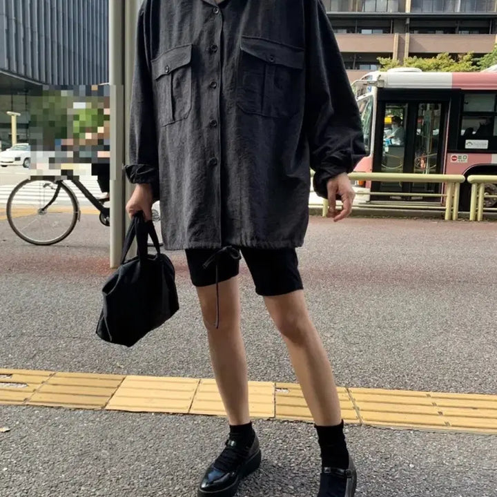 [BUNJANG] A.CHRIS Hour Suede Setup Set (Dark Black) / 에크리스 아워 셋업 먹블랙