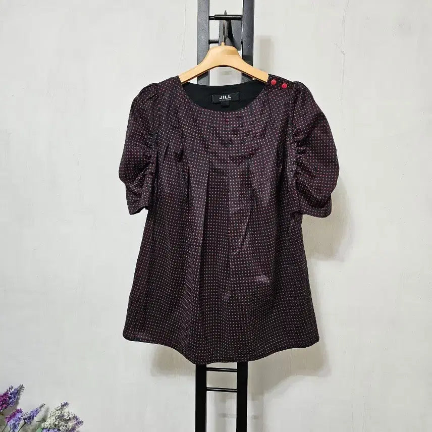 [BUNJANG] JILL by JILLSTUART Polka Dot Short Sleeve Blouse / 질 바이 질스튜어트 도트 반팔 블라우스