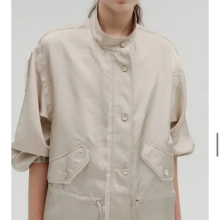 [BUNJANG] Salty Pebble Glossy Field Jacket Beige / 솔티페블 글로시 필드 자켓 베이지