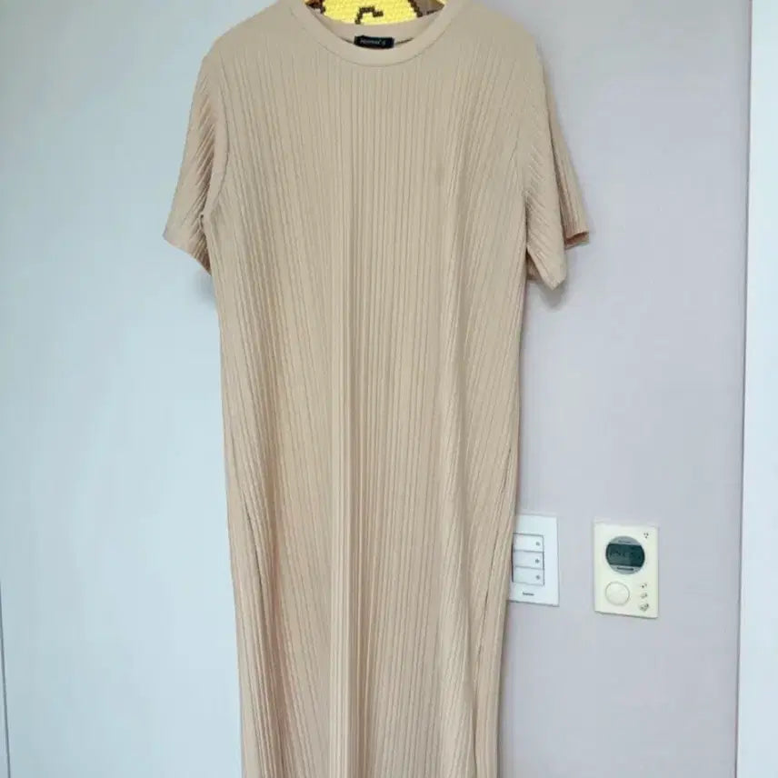[BUNJANG] Hotping Beige Ribbed Long Dress / 핫핑 베이지 골지 롱 원피스