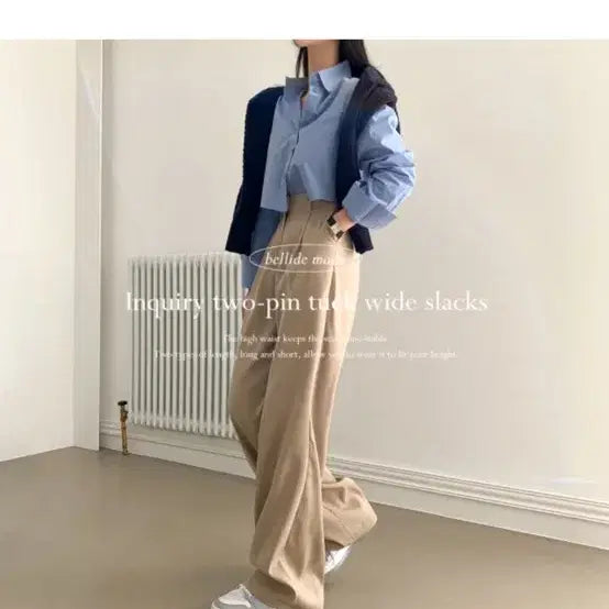 [BUNJANG] Beydeli Pintuck Wide Slacks / 베이델리 핀턱 와이드 슬랙스