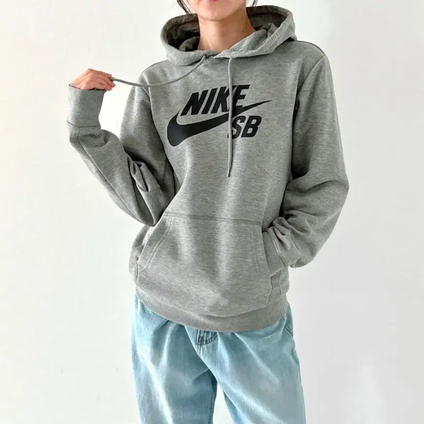 [BUNJANG] Nike SB Big Logo Hoodie Grey / 나이키 SB 빅로고 후드티 그레이