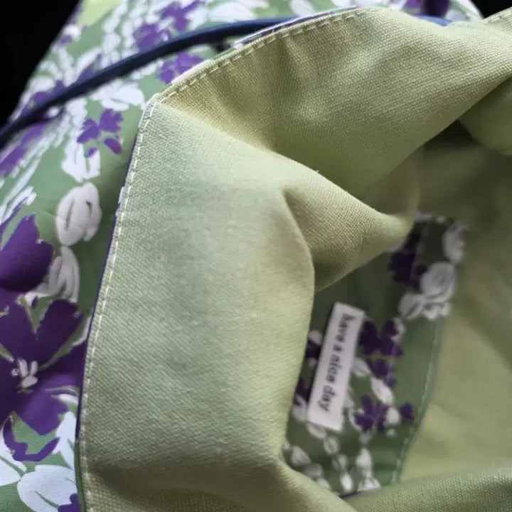 [BUNJANG] Floria Reversible Shoulder Eco Bag / 플라워 패턴 숄더 에코백