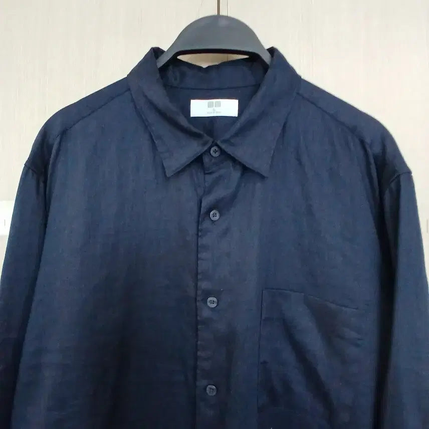 [BUNJANG] Uniqlo Navy Linen Shirt / 유니클로 네이비 린넨 셔츠 남방