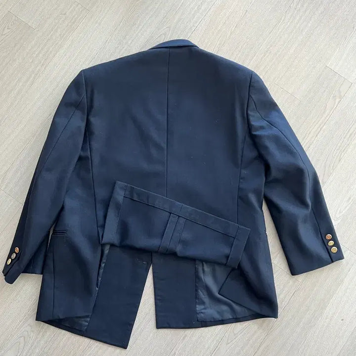 [BUNJANG] Vintage Navy Gold Button Double-Breasted Blazer (4-Button) M / 빈티지 네이비 금장 더블 블레이져 (4버튼 ) M