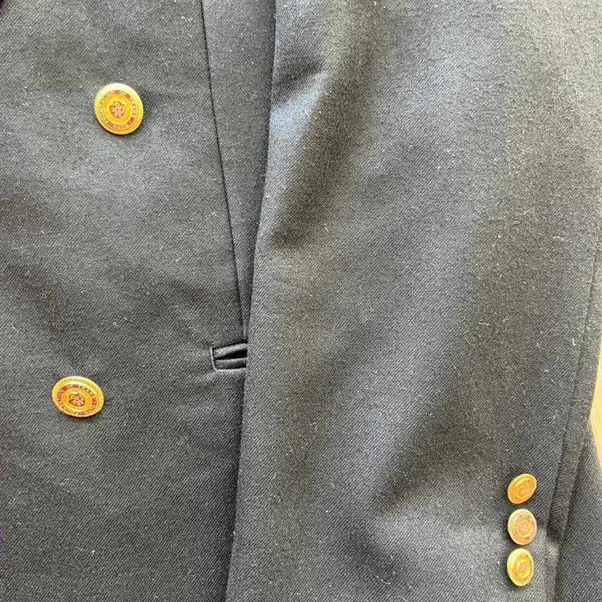 [BUNJANG] Vintage Navy Gold Button Double-Breasted Blazer (4-Button) M / 빈티지 네이비 금장 더블 블레이져 (4버튼 ) M