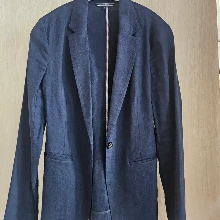 [BUNJANG] Tommy Hilfiger Navy Linen Blend Blazer / 타미힐피거 네이비 린넨블레이저