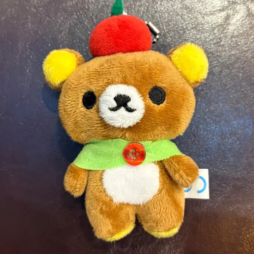 [BUNJANG] Rilakkuma Style Apple Hat Bear Doll Keyring / (미사용 10cm) 리락쿠마 스타일 사과모자 곰돌이 인형 키링