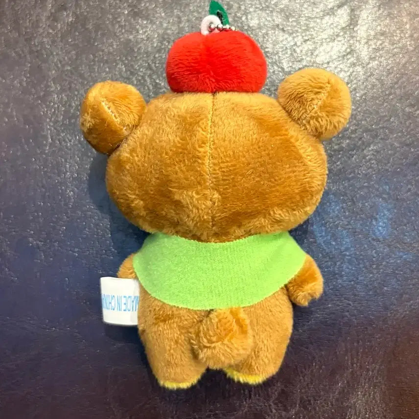 [BUNJANG] Rilakkuma Style Apple Hat Bear Doll Keyring / (미사용 10cm) 리락쿠마 스타일 사과모자 곰돌이 인형 키링